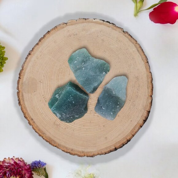 Raw Green Quartz 3- Piece- From Brazil- newly charged in full-moon - Picture 2 of 8